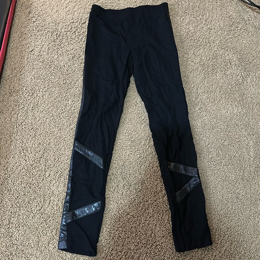Joseph Rikkoff leggings with faux leather detail